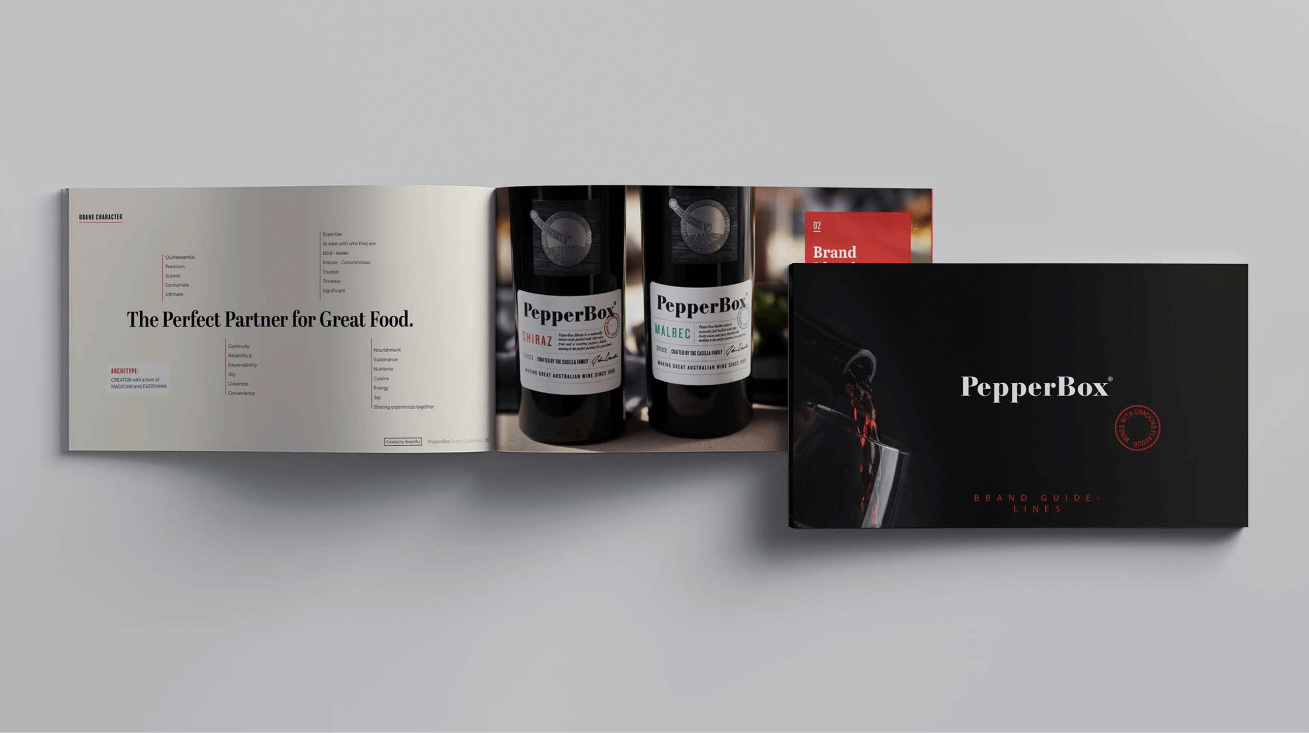 PepperBox wine bottles featured in a brochure