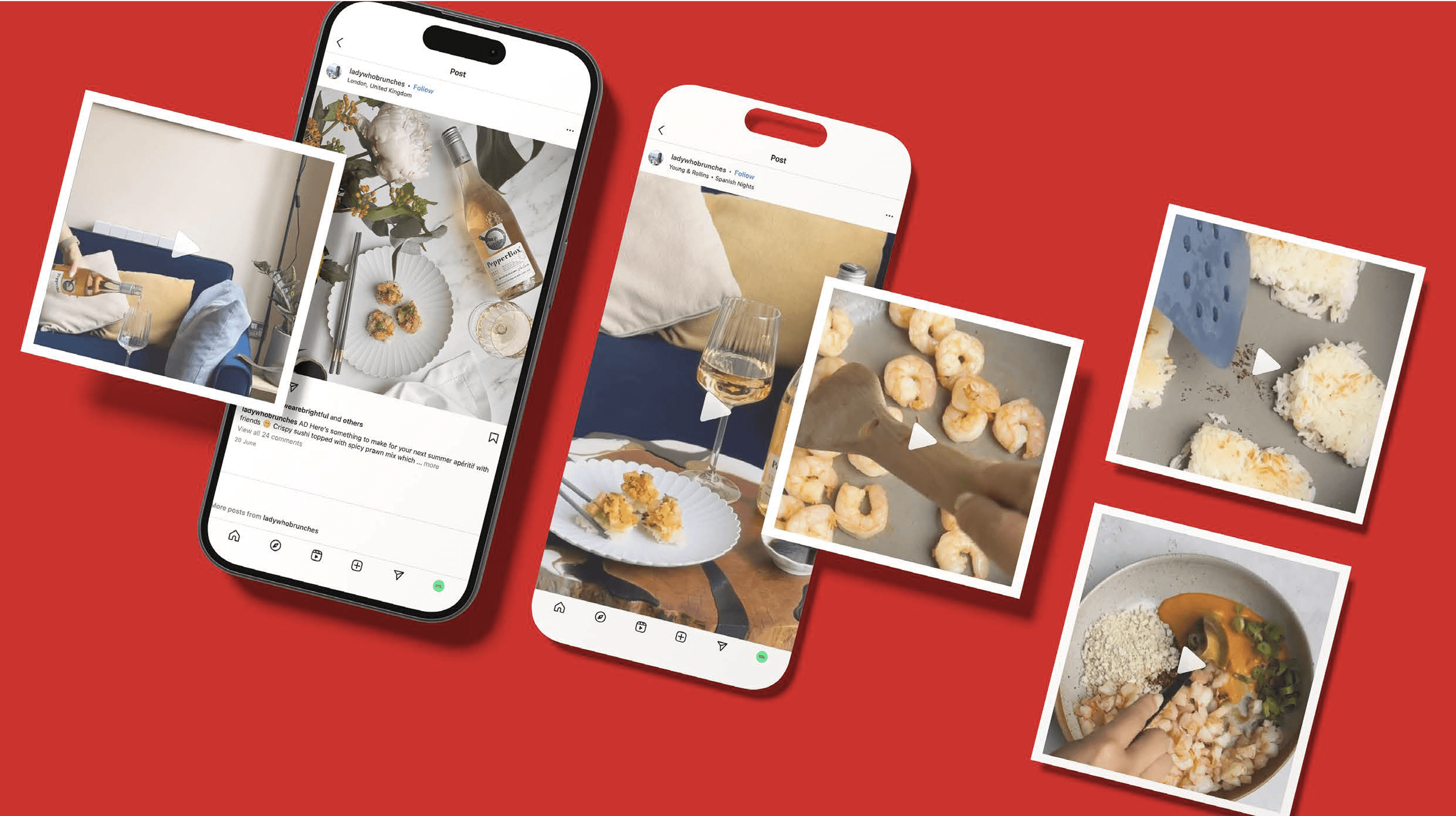 Phone showing Pepperbox social media posts