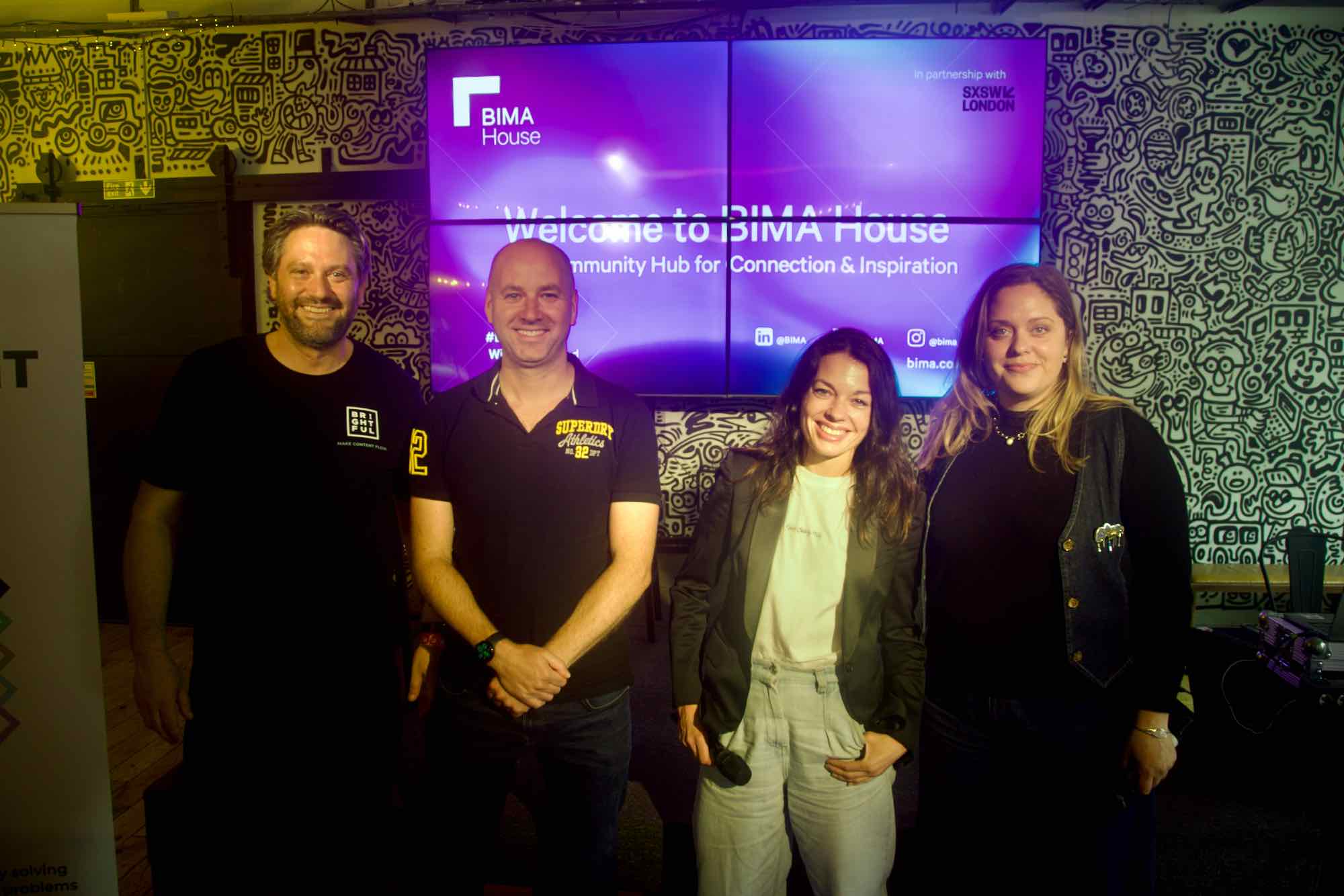 Richard Coope, Chris Muscutt, Judit Szekeres and Kristina Kalpokaite standing together